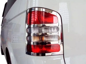 Хром накладки на задние фонари VW T5 (03-15) подъёмная дверь - Carmos 3