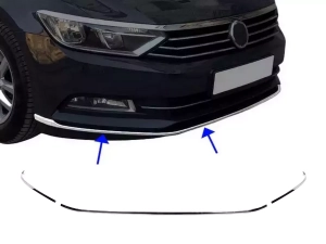 Хром накладки на передній бампер VW Passat B8 (3G; 15-19) - Carmos