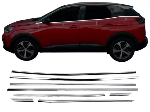 Хром нижні молдинги вікон Peugeot 3008 II (P84; 17-23) - Carmos 1