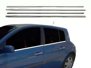Хром нижні молдинги вікон Renault Megane II (02-08) Хетчбек - Carmos