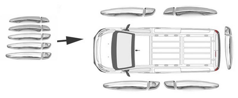 Розташування п'яти ручок Opel Vivaro C 2019+