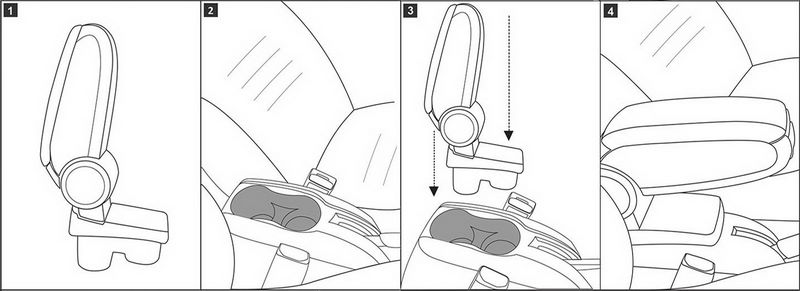 Встановлення підлокітника на підстаканник Ford Focus Mk3 (2011-2014)