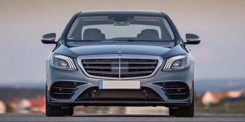 Світлодіодні фари на рестайлінговому бампері Mercedes S W222 (2014-2017)