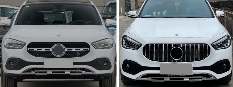 До и после GT решётки MERCEDES GLA H247