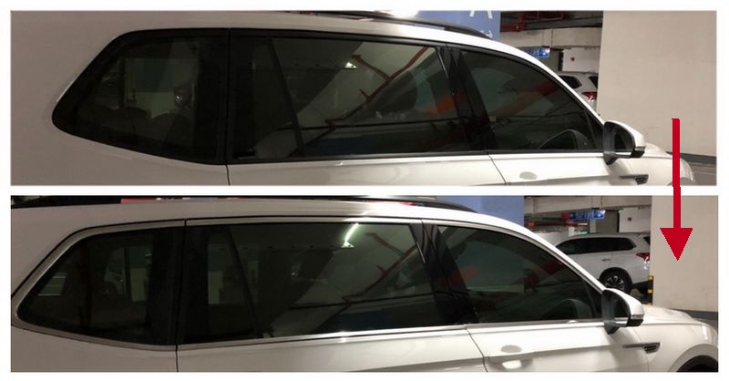 До и после установки хром молдингов стёкол VW Tiguan II (2016+)